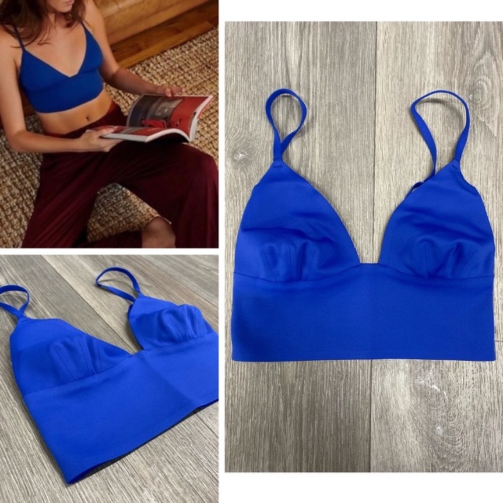 Free People Sage Neo Longline Bralette Exotic Aqua - Picture 4 of 5